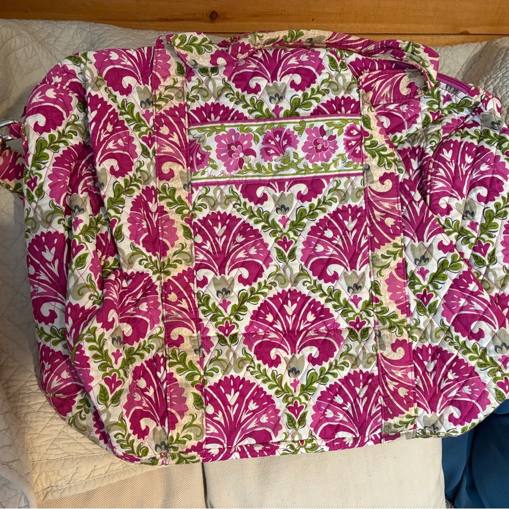 Vera Bradley Pink and White Quilted Tote